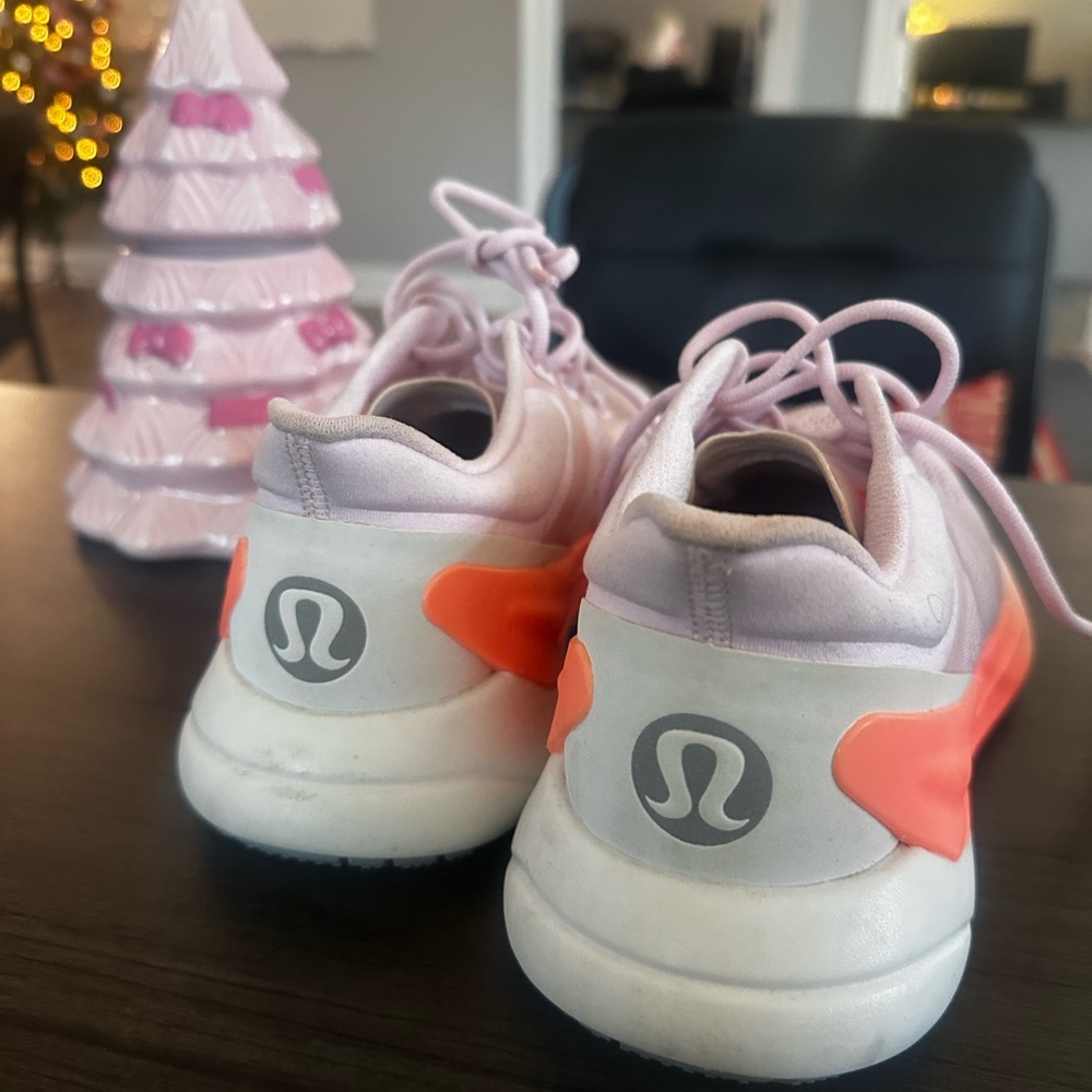 lululemon athletica Women  Sneakers - Light Pink and Bright Orange Worn twice